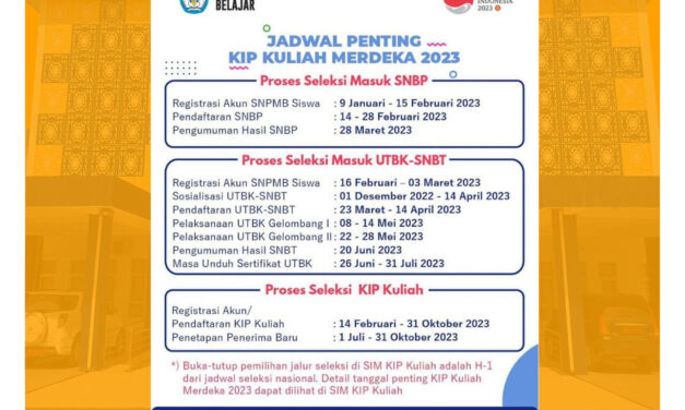 CATAT TANGGAL PENTINGNYA!!! KIP KULIAH MERDEKA 2023