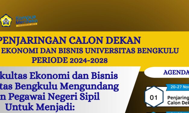 PENJARINGAN CALON DEKAN FAKULTAS EKONOMI DAN BISNIS UNIVERSITAS BENGKULU PERIODE 2024-2028